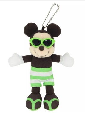 Tokyo Disney Mickey Green Swimsuit Plush Charm "Hello Hello SUMMER”